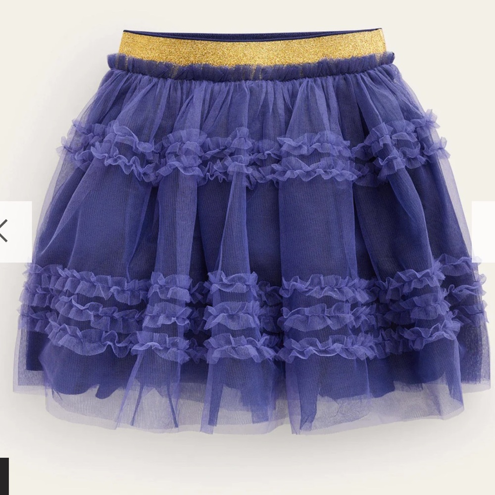 Mini Boden Tulle Party Skirt with Gold Waistband